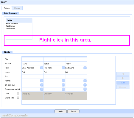 Codeless app development query config